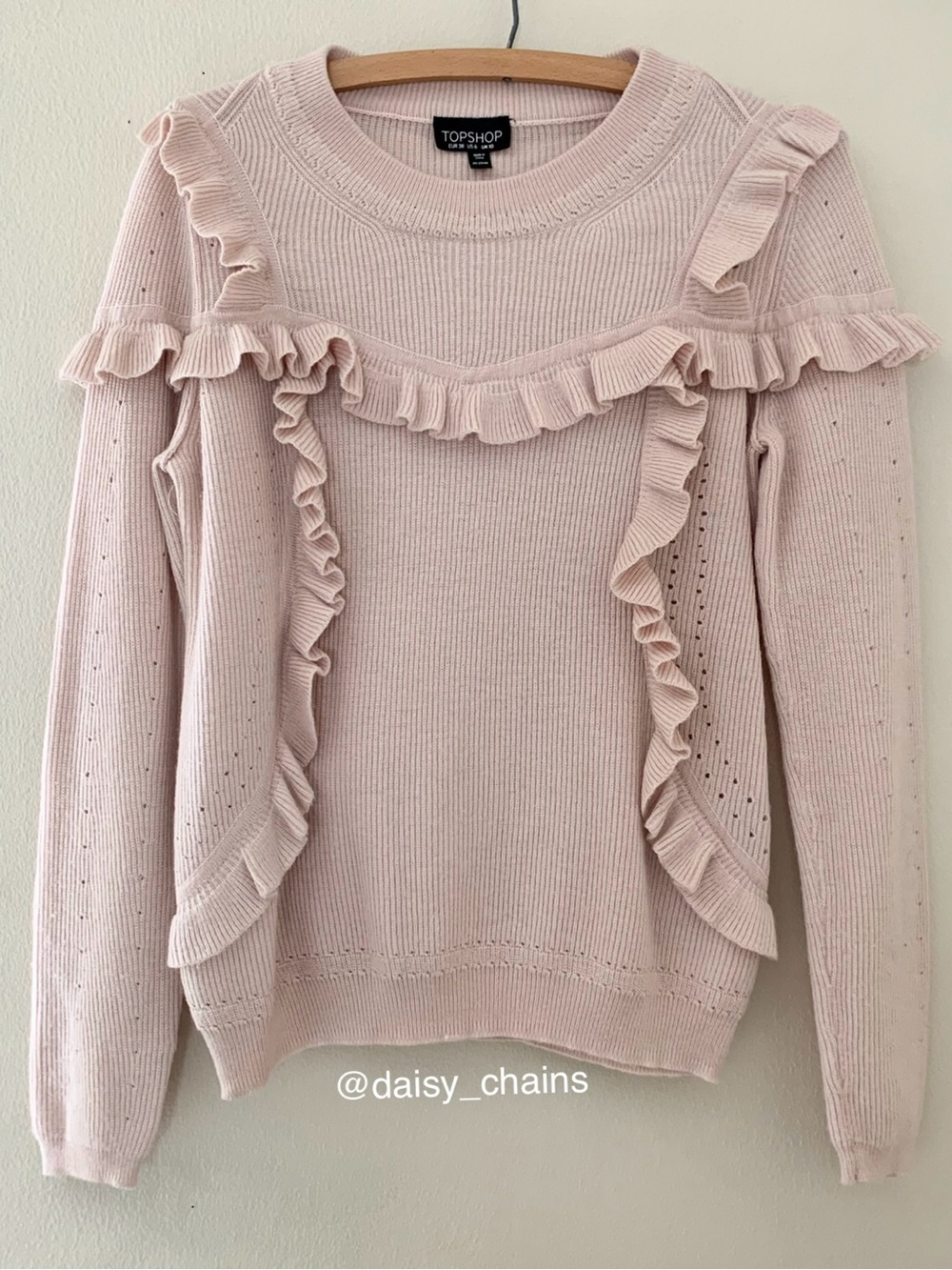 Topshop Ruffle Yoke Crewneck Sweater
